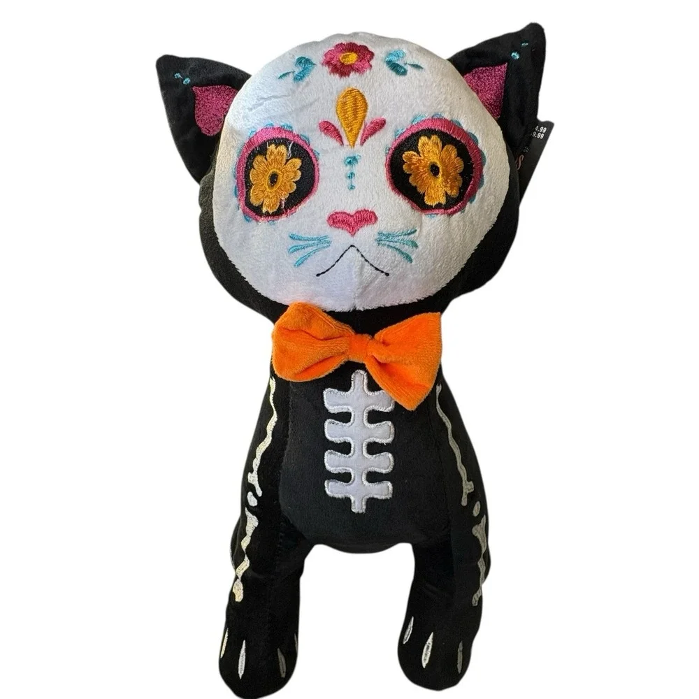 Day of The Dead‎ Halloween Black Cat Plush Sugar Skull Animal NWT by Ashland 15